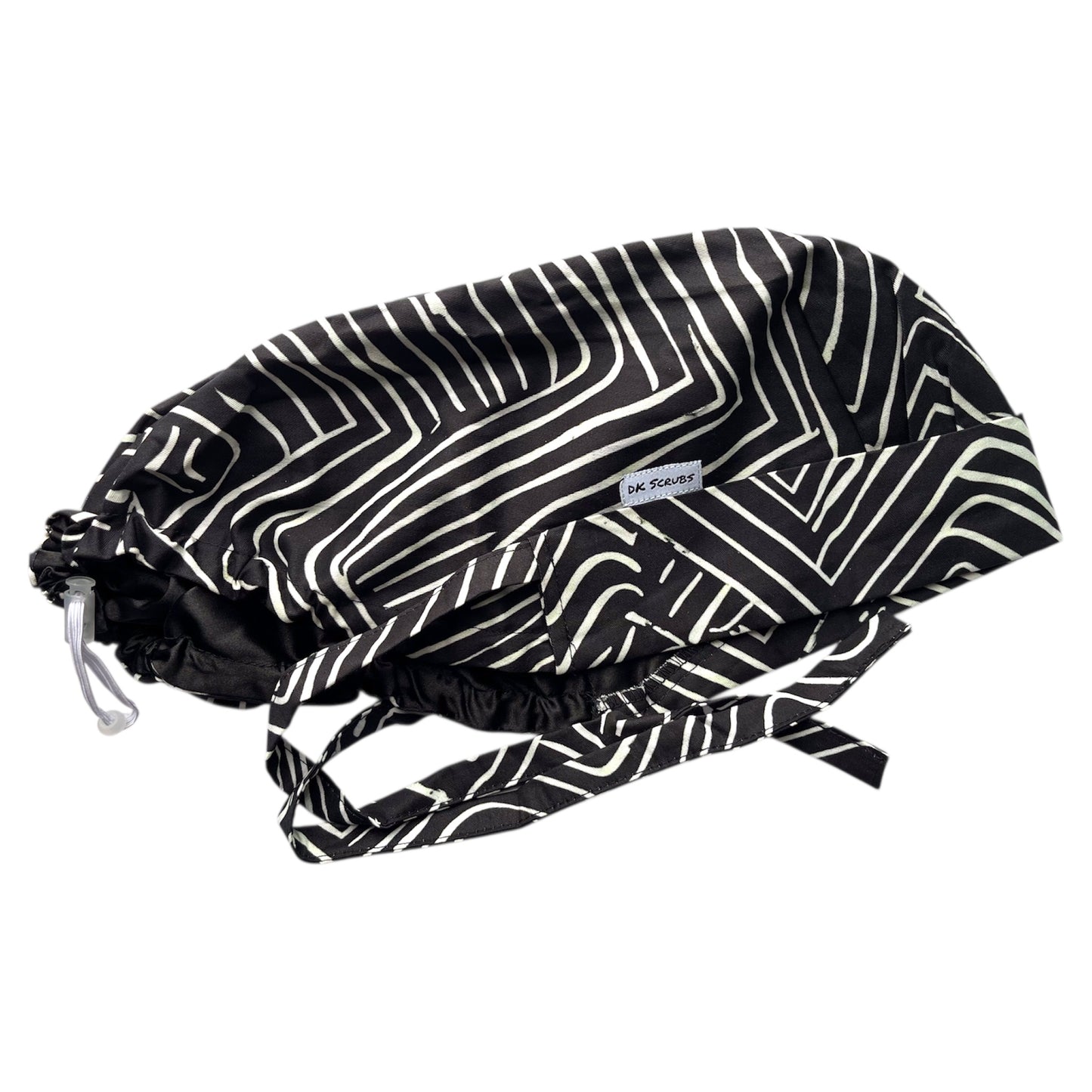 DK Bouffant Scrub Cap (Black/White)