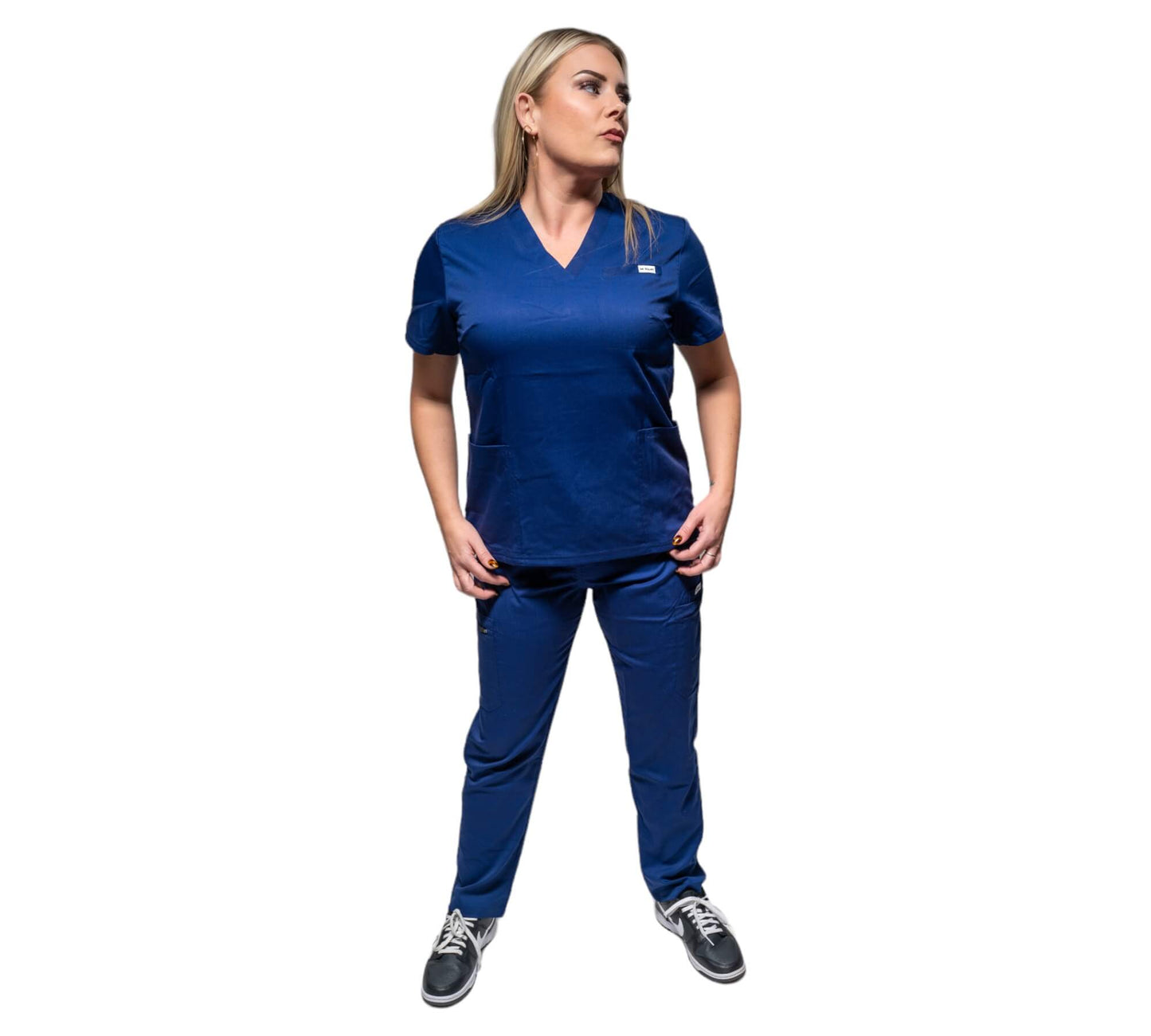 Top médico unisex con cuello en V de MJ