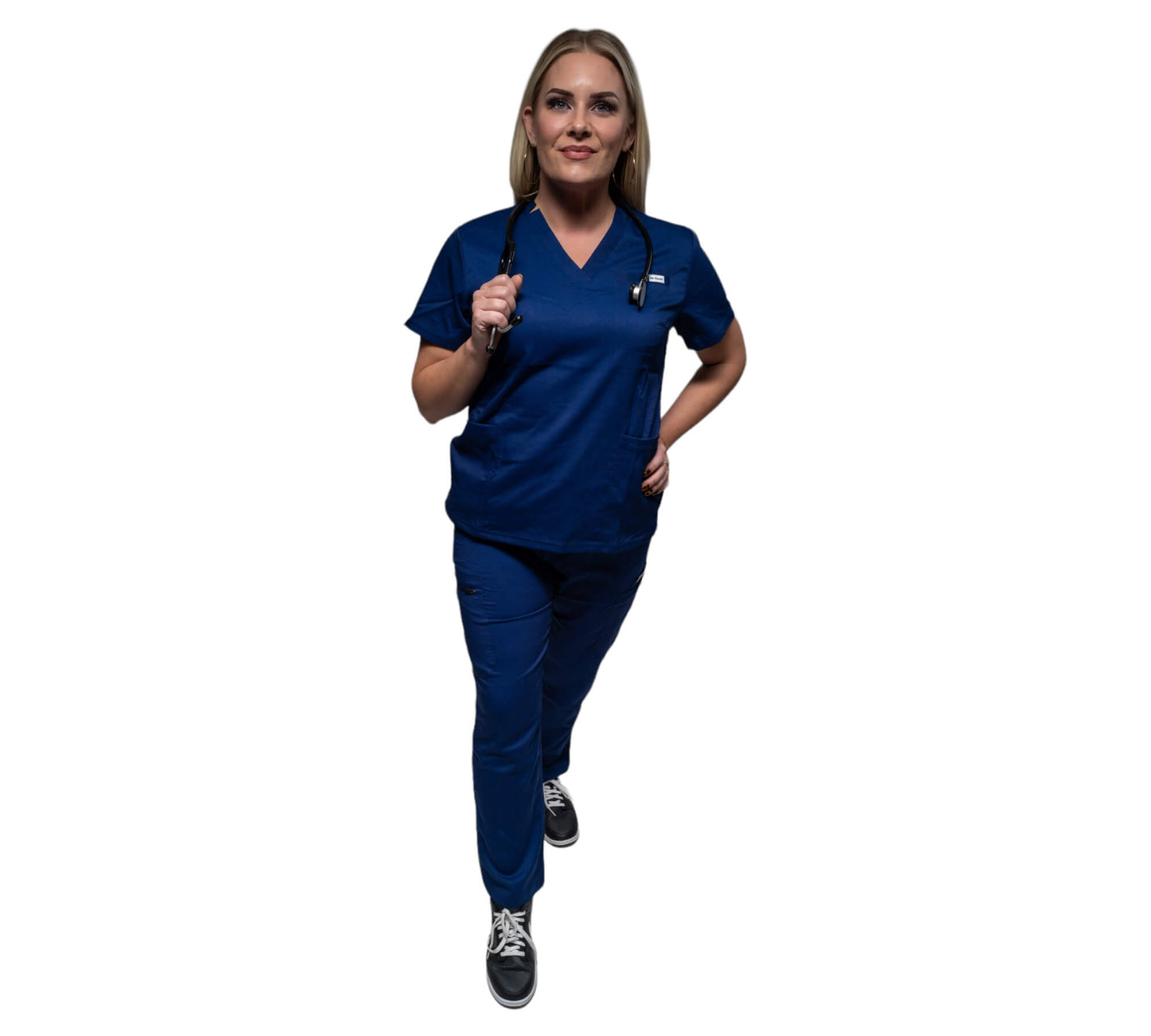 Top médico unisex con cuello en V de MJ