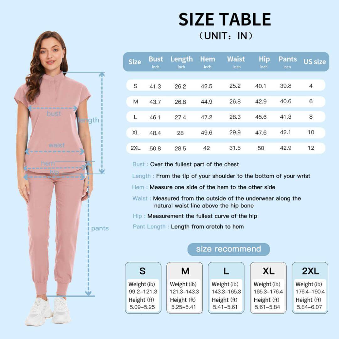 Blusa médica con cuello en V DK para mujer