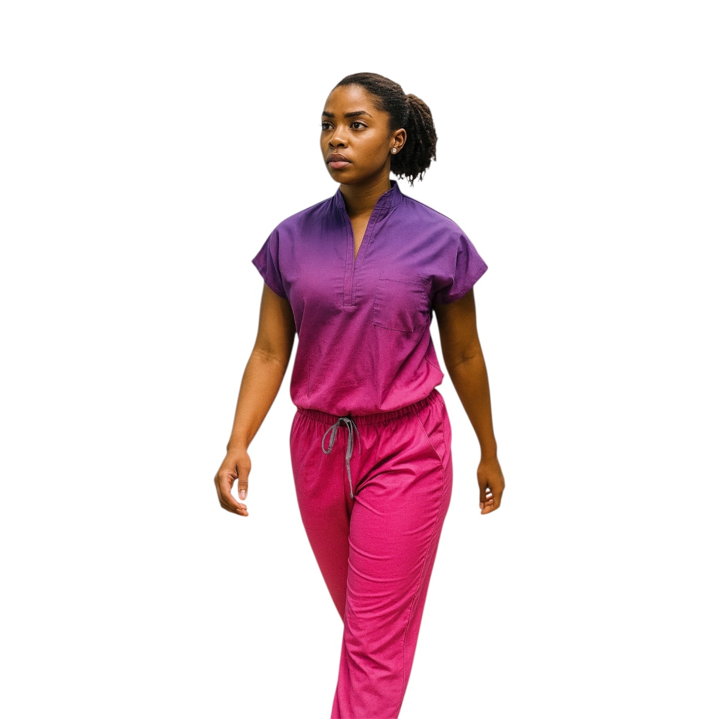 DK Gradient Zipper Scrub Top (Purple/Pink)