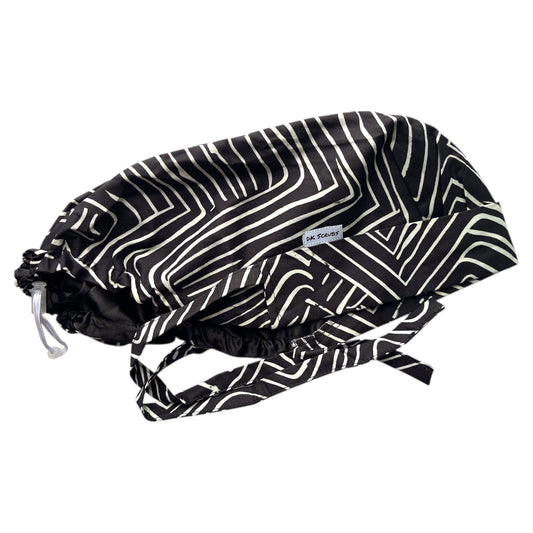 DK Bouffant Scrub Cap (Black/White)