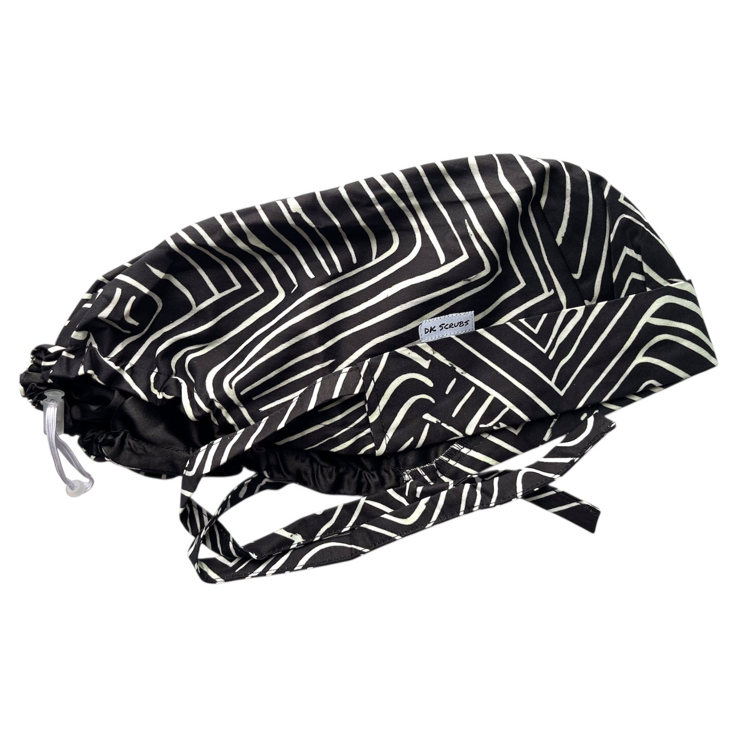 DK Bouffant Scrub Cap (Black/White)